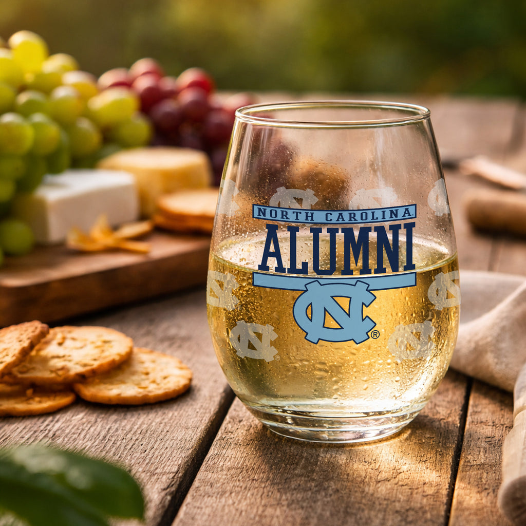 Set of 2 North Carolina Tar Heels Alumni 15oz Stemless