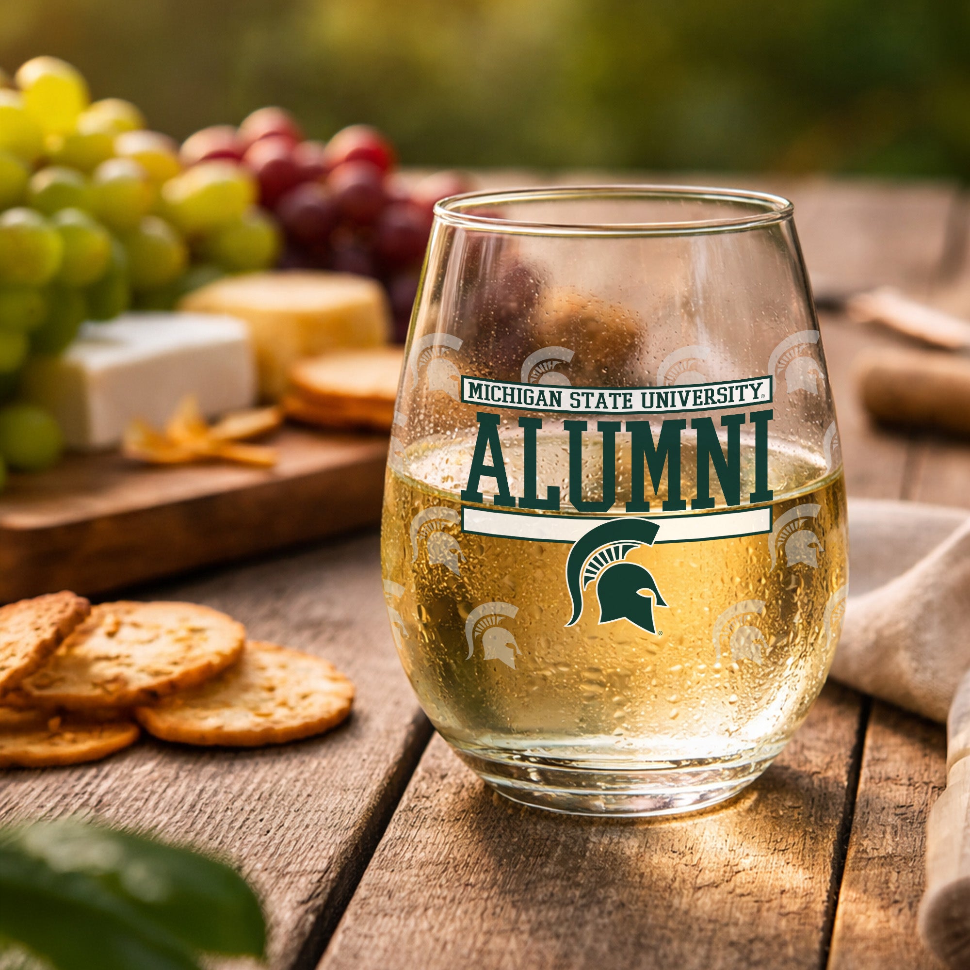 Set of 2 Michigan State Spartans Alumni 15oz Stemless