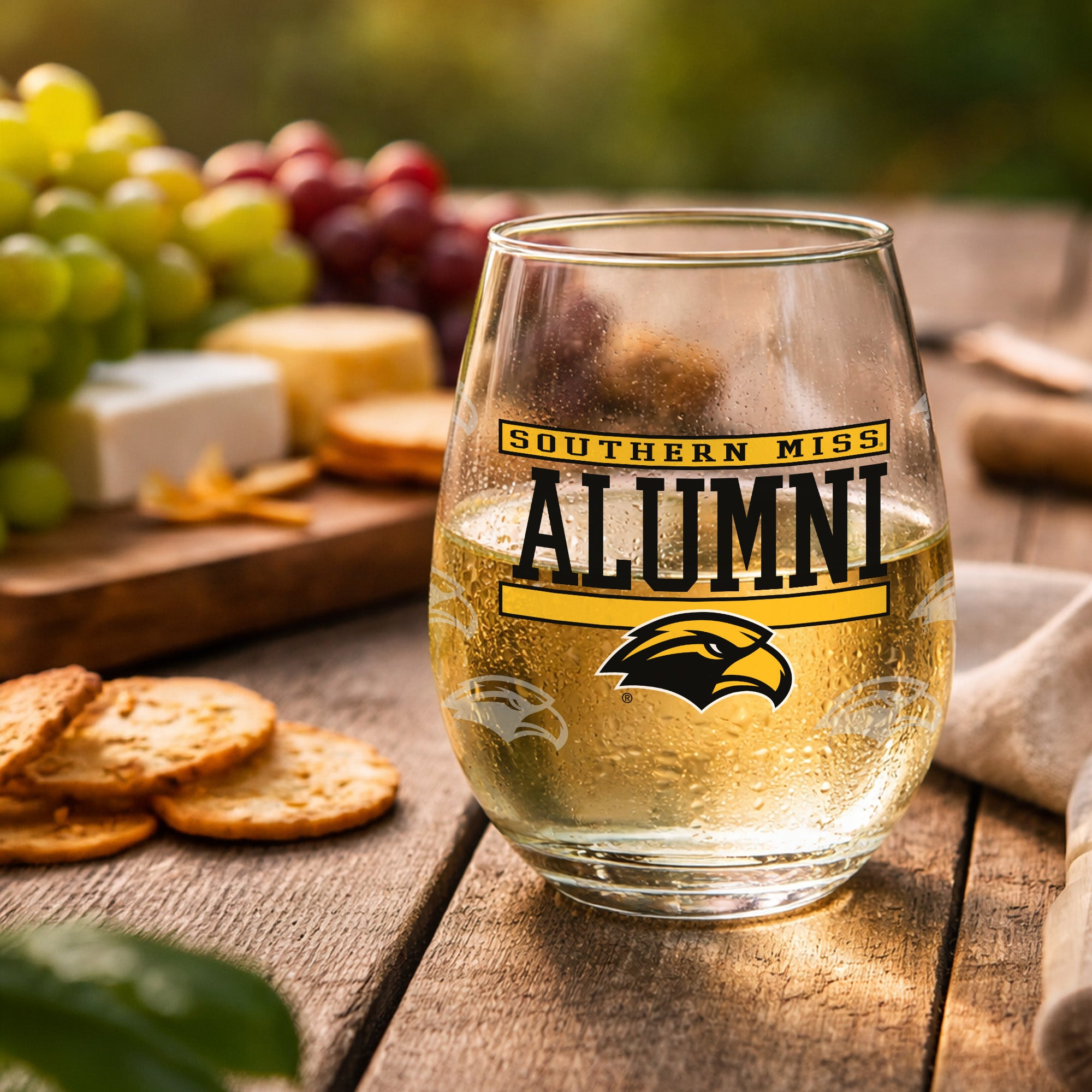 Set of 2 Southern Miss Golden Eagles Alumni 15oz Stemless