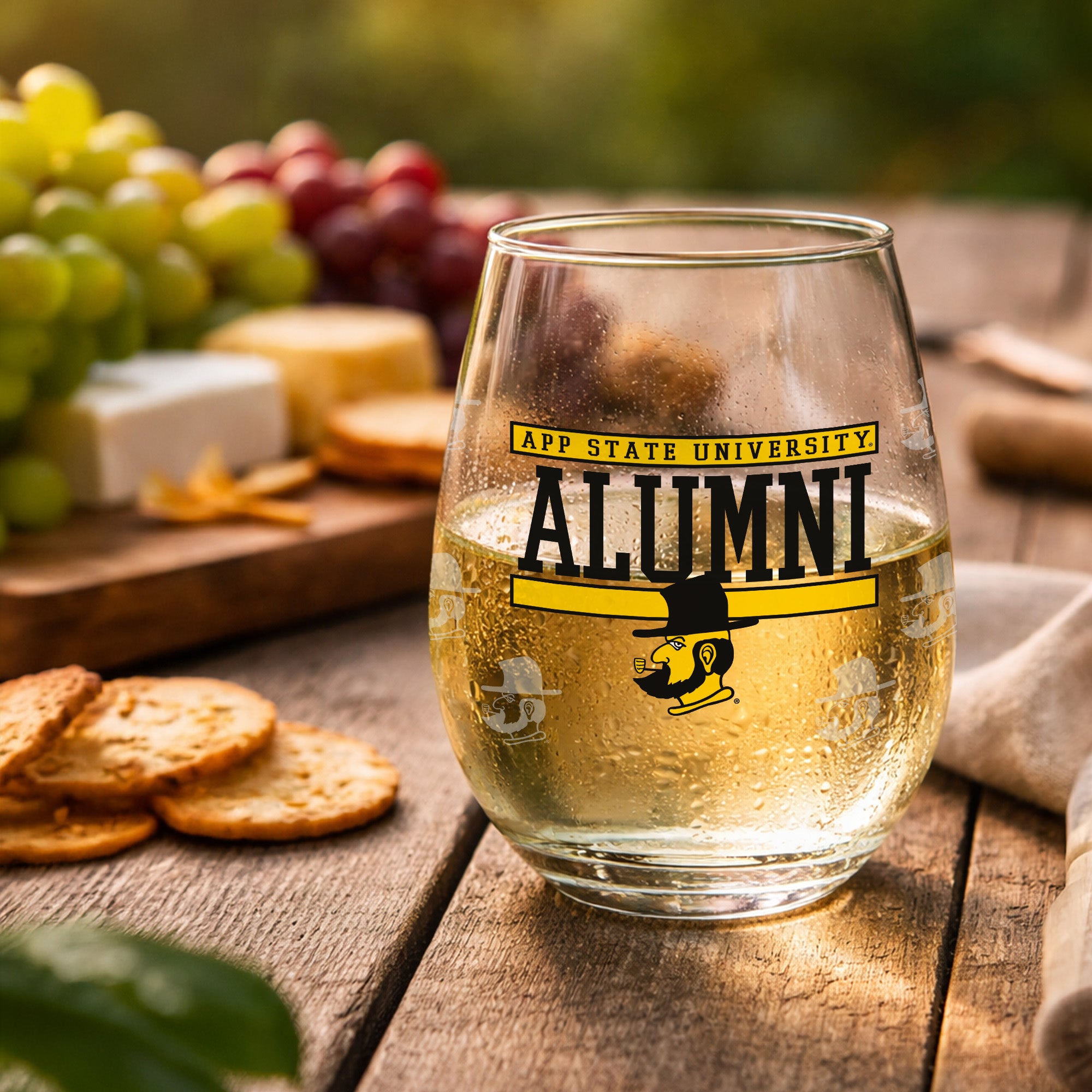 Set of 2 App State Mountaineers Alumni 15oz Stemless