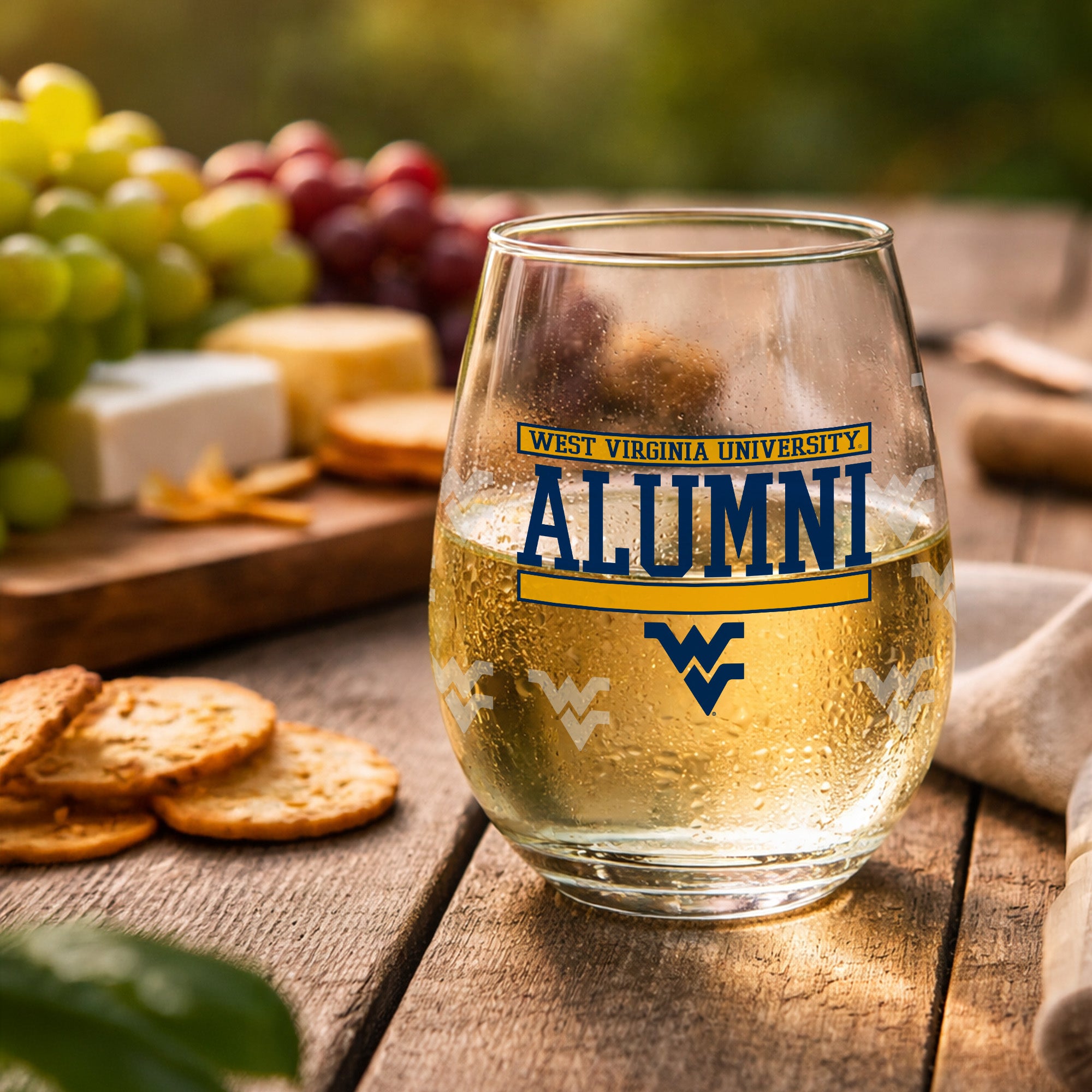 Set of 2 West Virginia Mountaineers Alumni 15oz Stemless