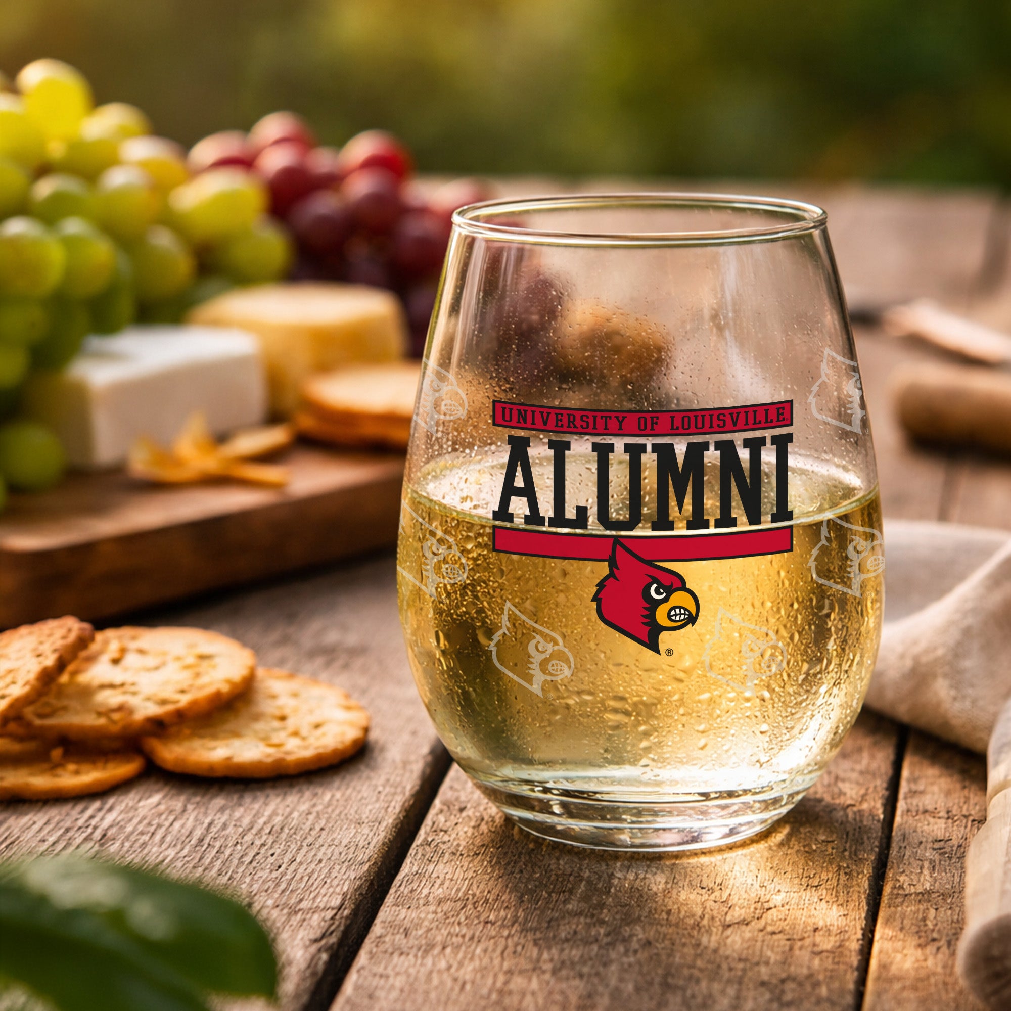 Set of 2 Louisville Cardinals Alumni 15oz Stemless