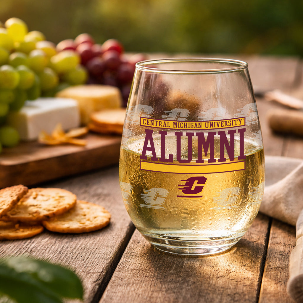 Set of 2 Central Michigan Chippewas Alumni 15oz Stemless