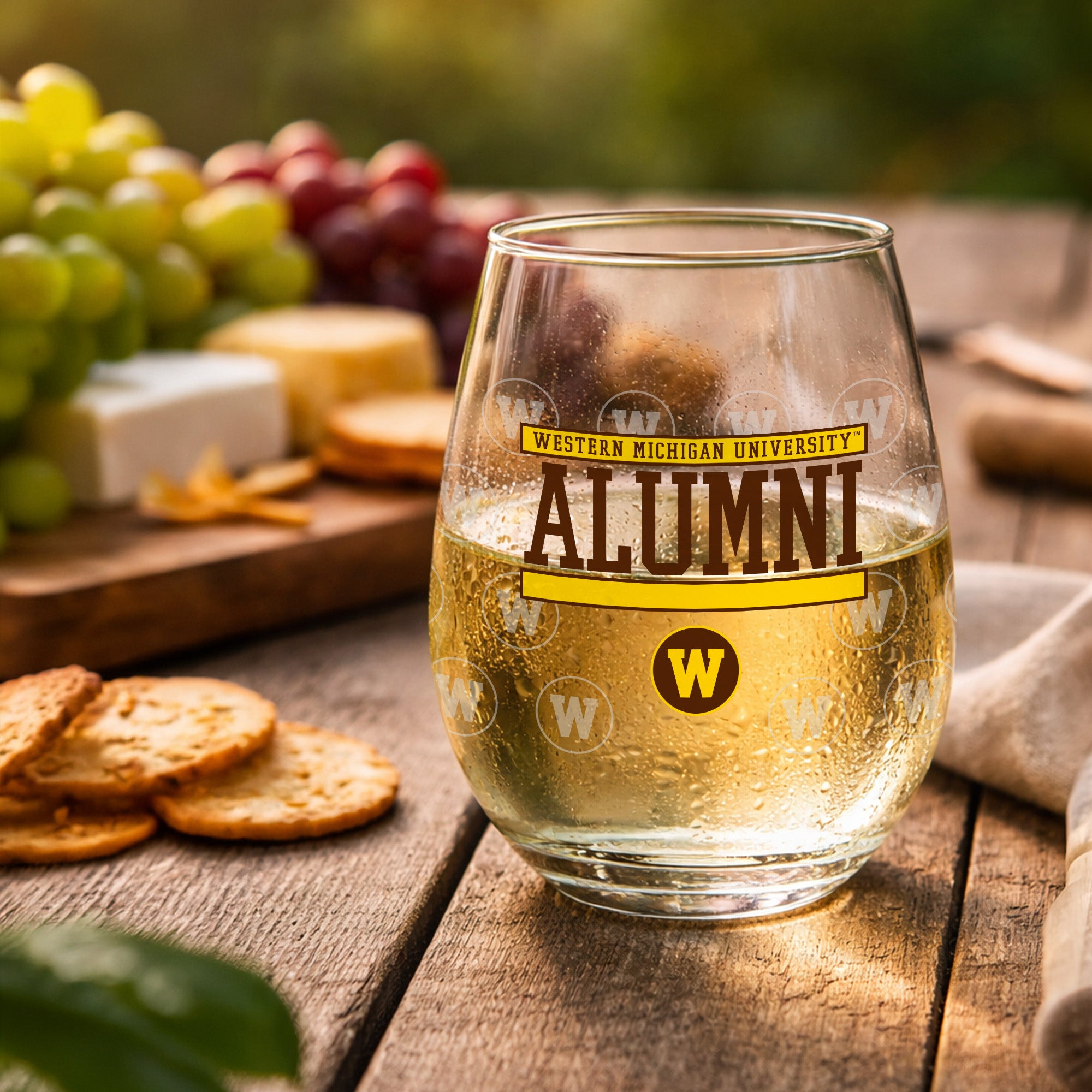 Set of 2 Western Michigan Alumni 15oz Stemless