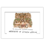 University of Wisconsin-Madison - The Agricultural Engineering Building, Matted Watercolor Wall Art 11" x 14" by Laura Wilcox