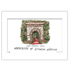 University of Wisconsin-Madison - Camp Randall Arch, Matted Watercolor Wall Art 11" x 14" by Laura Wilcox