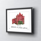 University of Wisconsin-Madison - The Red Gym, Matted Watercolor Wall Art 11" x 14" by Laura Wilcox