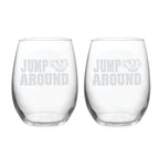 21oz Wisconsin Badgers Etched Slogan Stemless 2 Pack
