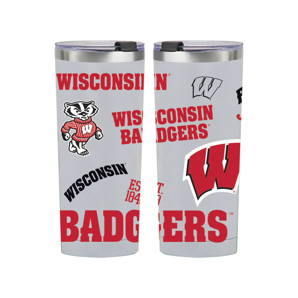 24oz Wisconsin Badgers Medley Stainless Steel Tumbler