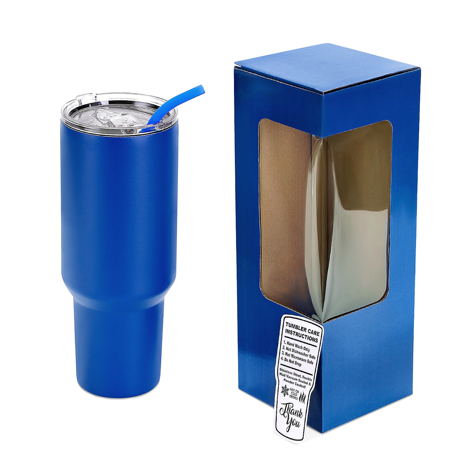 40oz Blue Powder Coated Tumbler