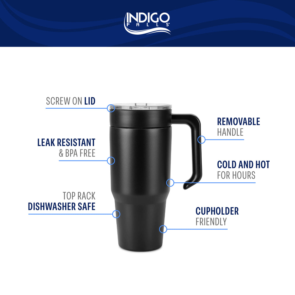 40oz Black Powder Coated Tumbler