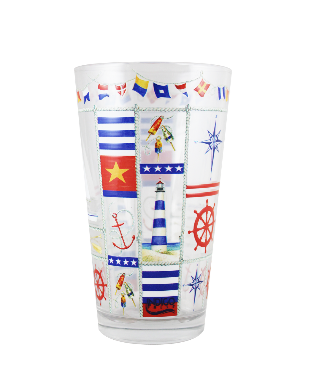 Set of 2 Nautical 16oz Pint Glasses